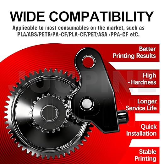 for Elegoo Centauri Carbon High Quality Extruder Gear Kit, Metal Hardened Steel Gear, wear-Resistant Bearings, Smooth Extrusion SKD11 Material Gear Fit for Elegoo CC/CC 2 3D Printer Accessories