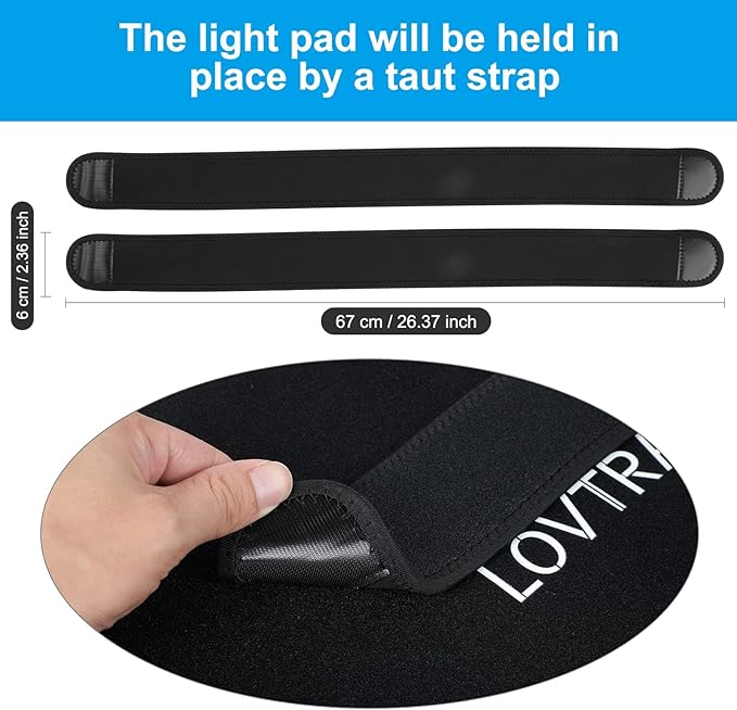 LOVTRAVEL 660nm LED Red Light Therapy for Body 21''x13.7'' and 850nm Near Infrared Light Therapy Devices Large Pads Belt Wearable Wrap for Leg Thigh Knee Belly Back Waist Pain Relief