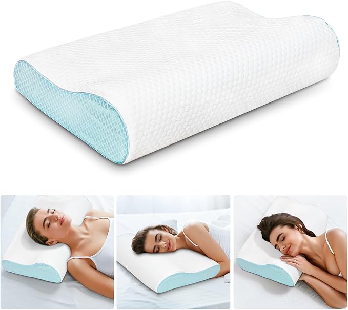 Cervical Memory Foam Pillow for Neck Pain Relief, Memory Foam Anti-Snore Pillows