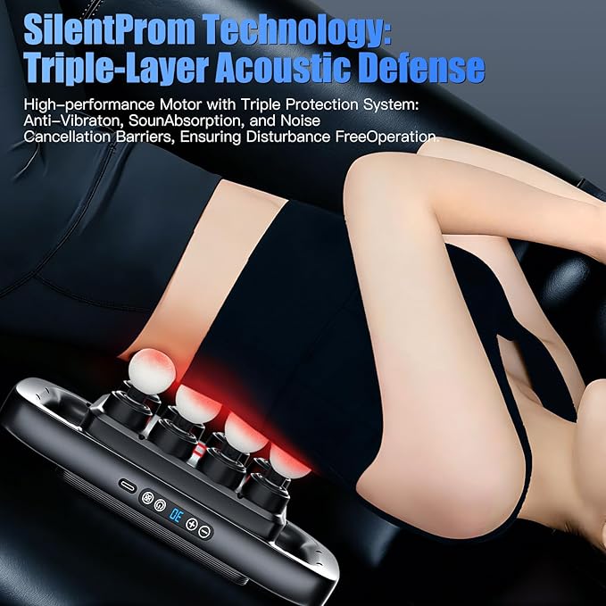 Upgraded 16 Head Massage Gun Set, Deep Tissue Percussion Massager, 16-Drive Back Muscle Massager with 3 Modes & 30 Intensities for Thighs, Arms, Waist, Back