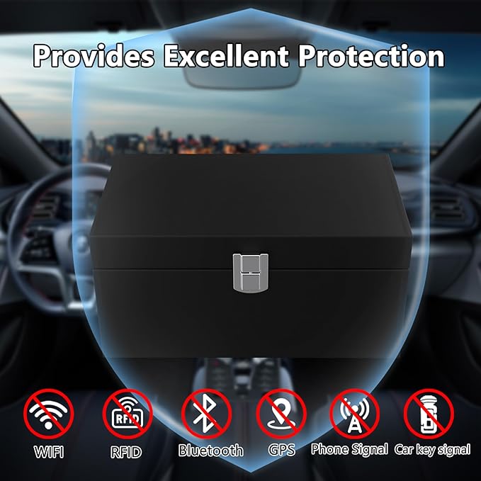 Faraday Box with Faraday Bags for Car Keys, Faraday Key Fob Protector, Faraday Cage Key Fob Signal Blocker, Signal Blocking Box for Car Keys