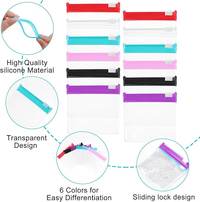 12 Pcs Zippered Pill Pouch Slide Lock Storage Bags Reusable Mini Seal Portable Medicine Baggies Self-Sealing Travel Plastic Case for Home Office Organizing Small Items