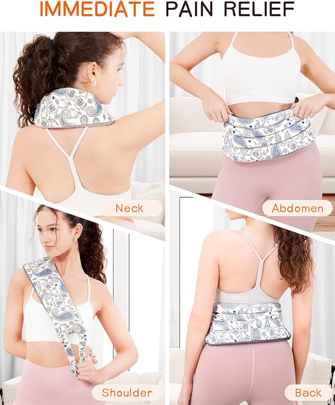 Microwave Heating Pad for Back with Moist Heat, Extra Large Microwavable Heating Wrap for Lumbar, Waist, Stomach, Shoulder, Neck Hot or Cold Pack, Reusable, Portable