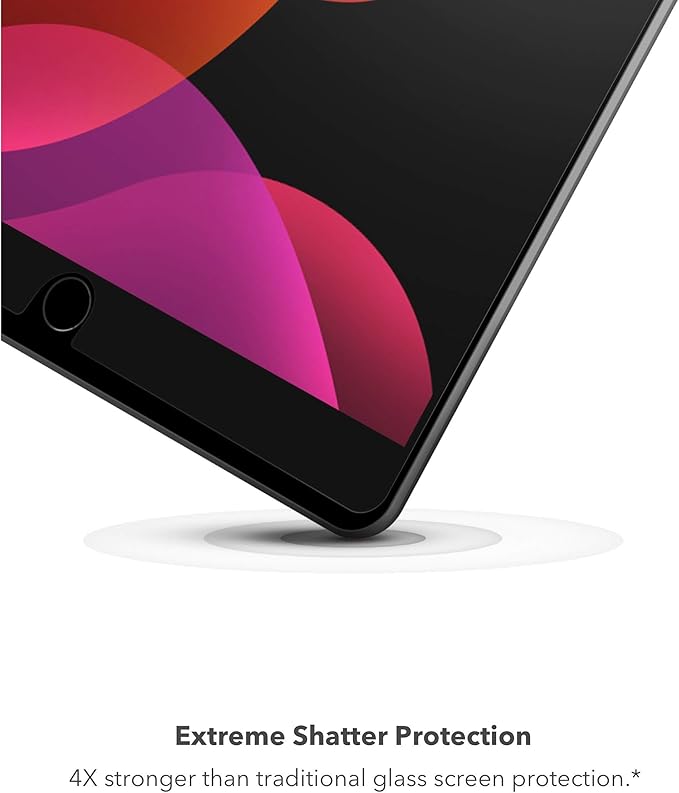 ZAGG InvisibleShield Glass Elite VisionGuard+ Screen Protector for Apple iPad 10.2", Scratch Resistance, Blue-Light Filtration, Maintains HD Clarity, Anti-Fingerprint Technology, Easy to Install