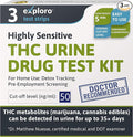 Exploro Marijuana Drug Test Kit (3 Pack) – THC Tests for Home – THC Drug Test for Marijuana Urine with 50 ng/ml Cutoff Level