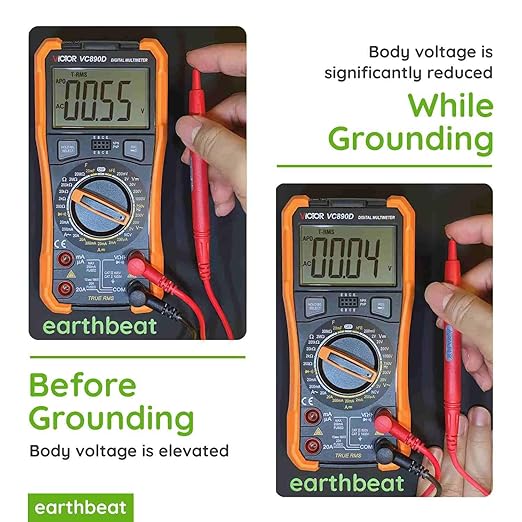 earthbeat Classic Grounding Mat. Grounding Tester Kit Included. Natural Therapy for Sleep Quality, Anti-Inflammation and Wellness. Conductive Vegan Leather. 13"×24"