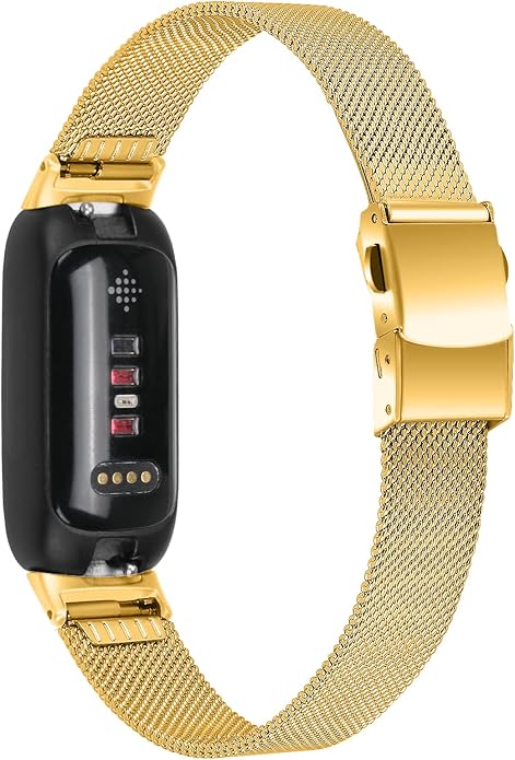 FitTurn Compatible with Fitbit inspire 3 metal band, Replacement Stainless Steel Mesh Watch Band Quick Release Metal Smart Strap for Fitbit inspire 3 Health & Fitness Tracker Watch