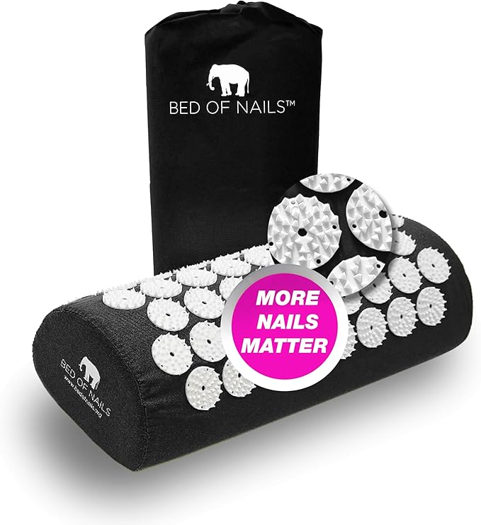 Bed of Nails Acupressure Pillow – Original Bon Acupressure Design with 2142 Precision Nails, 15 x 6 x 4", Black