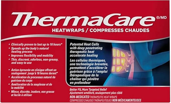 ThermaCare Heatwraps Advance Back Pain Therapy Stretch Fit S-XL, 6 count
