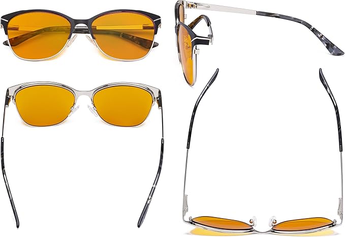Eyekepper Blue Light Glasses - Semi Rimless Digital Eyeglasses for Women Blocking Computer Screen UV Rays