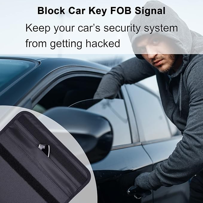 Wisdompro Faraday Bag, RFID Signal Blocking Bag Shielding Pouch Wallet Case for Cell Phone Privacy Protection and Car Key FOB