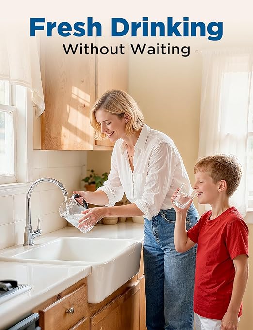 NOVETE Under Sink Water Filter, Upgraded 30K Gallons, NSF/ANSI 42 & 372 Certified, Reduces 99.5% Chlorine, Lead, PFOA/PFOS, Bad Taste, Direct Connect to Kitchen Faucet, USA Tech, UWF1A-PC-1, Black