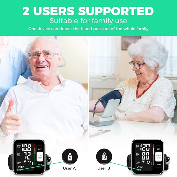 Blood Pressure Monitor Upper Arm Digital Blood Pressure Machine for Home Use with Backlit Display 8.7"-15.7" Cuff with Storage Bag