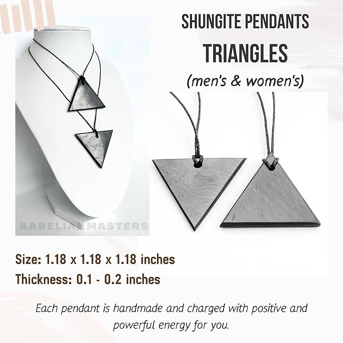 Shungite Necklace Pendant Jewelry Set Pack - Authentic Shungite Protection Blocking Stones - Crystal Shield for Women and Men