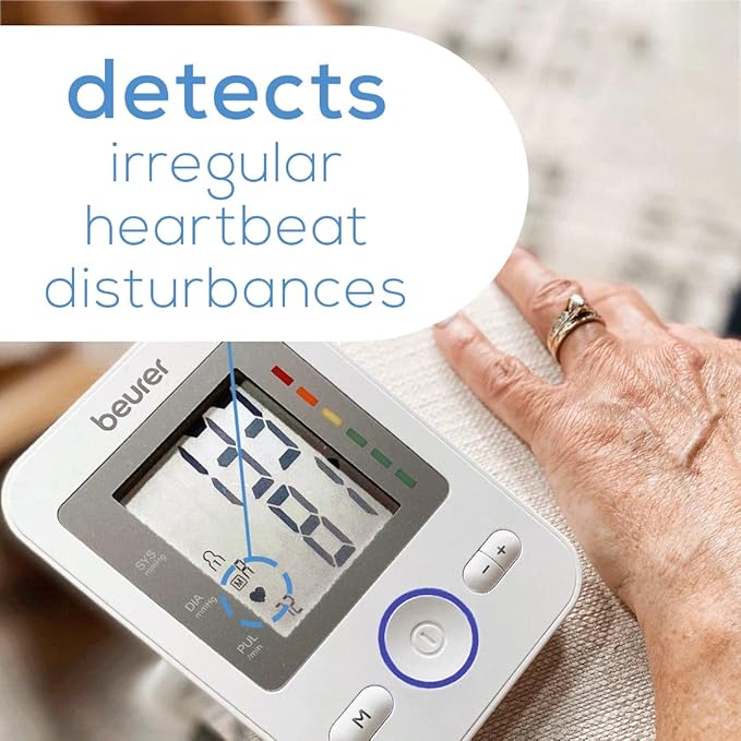 Beurer BM31 Upper Arm Blood Pressure Monitor for Home Use, Large Cuff | Automatic & Digital, 2-Users, XL Display, Irreg. Heartbeat Detector, Universal Cuff Circ. 8.7”-16.5”