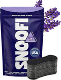 Snoofi Premium Nose Strips, Lavender Scented, for Breathing and Snoring, Black Nose Strips, Helps Stop Snoring, Opens Nasal Passages, Increase Oxygen Intake, Hypoallergenic Adhesive, Snoring Solution