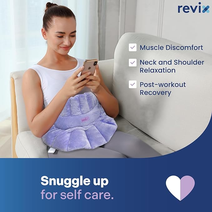 REVIX Microwave Heating Pad for Neck Shoulders and Back with Moist Heat, Weighted Microwavable Heated Neck Wrap Warmer, Scented