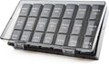 Large Weekly Pill Organizer 3 Times a Day, MOLN HYMY Dual Protection Portable 7 Day Pill Box, Travel Friendly Daily Pill Containers for Vitamins/Medication/Fish Oils/Supplements (Black)