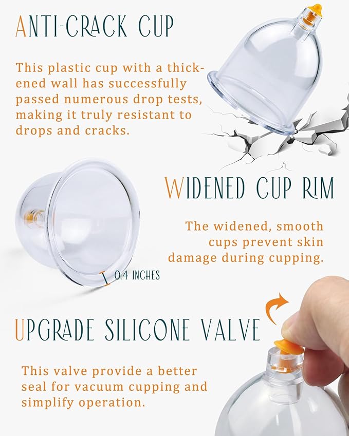 12 Cups Cupping Set - Cupping Kit for Massage Therapy at Home Massage Cups for Whole Body