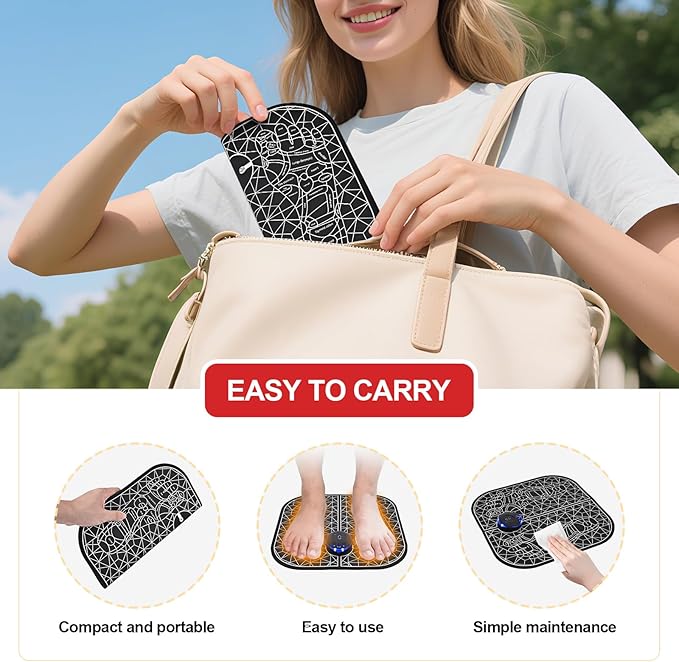 EMS Foot Stimulator (HK701C，EMS Foot Massager for Stimulate Healthy Muscles，Improve and facilitate Muscle Performance，Temporary Relief of Pain associated with Sore and Aching Muscles.