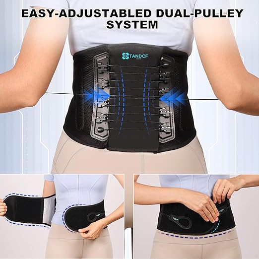 Back Brace for Lower Back Pain Relief with Pulley System,Lumbar Support Belt for Men & Women with Bionic Support System, Ergonomic Design and Lightweight Skin Friendly Material (S)