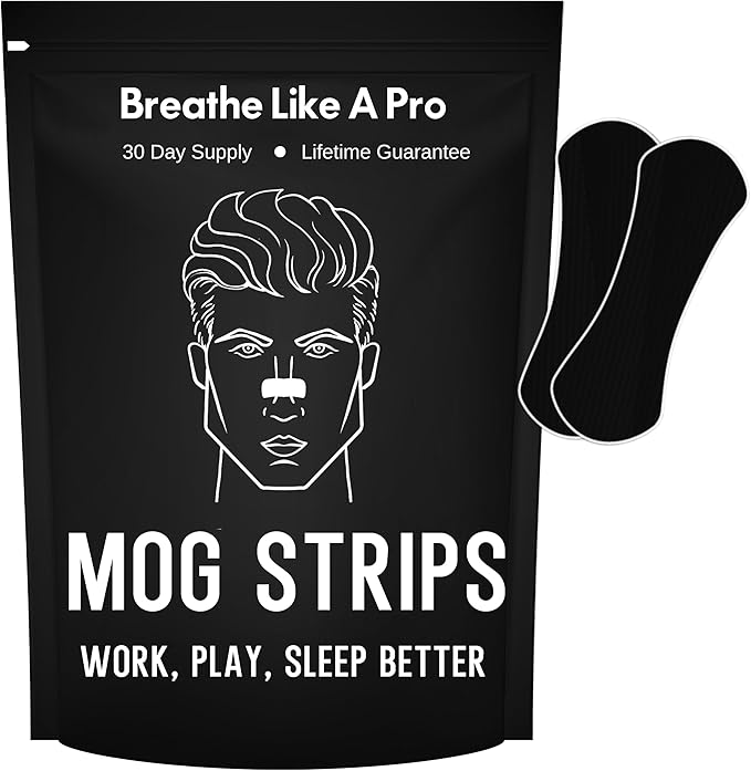 Mog Nasal Strips (30 Pack - Extra-Strong) No More Sleep Headaches - Helps with Snoring, Nasal Congestion & Exercise - Non-Invasive Anti Snoring Strips - Better Sleep - Nasal Strips - Nose Tape