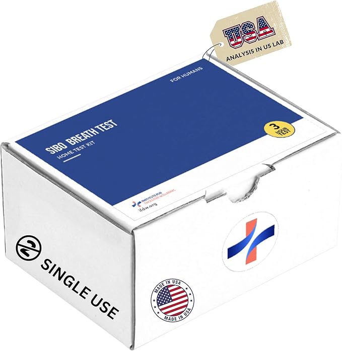 SIBO Breath Test Kit- At-Home Testing for Small Intestinal Bacterial Overgrowth - Hydrogen & Methane Detection - Lab Diagnostics - Results in 24-72 h