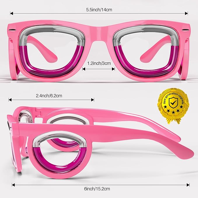 Hion Adult Anti- Motion Sickness Smart Glasses, Ultra-Light Portable Nausea Relief Liquid Glasses, Carsickness Airsickness Seasickness Glasses, Kids Travel/Cruise Essentials（Pink