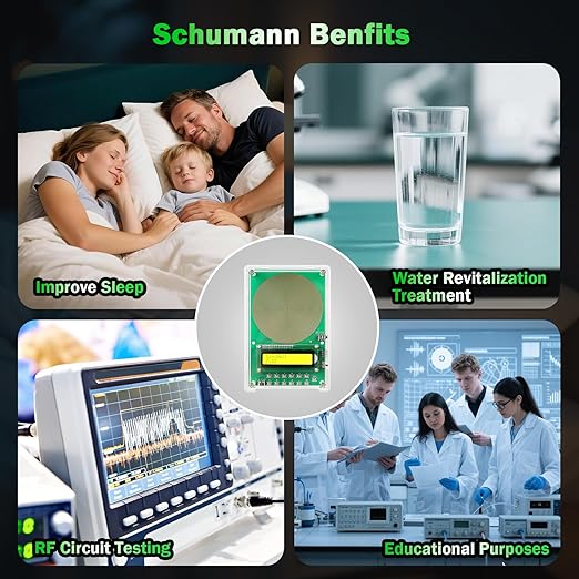 0.01Hz-200kHz Adjustable Frequency Generator for Healing Schumann Sine Waves Resonance Generator 7.83Hz Ultra Low Frequency Generator Resonator with Acrylic Case
