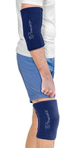 TheraICE Knee Ice Pack Wrap Compression ANYSleeve for Injuries, Reusable Gel Cold Packs Brace for Elbow & Calf - Flexible Cold Wrap Recovery for Pain Relief (One Size fits most people & Body parts)