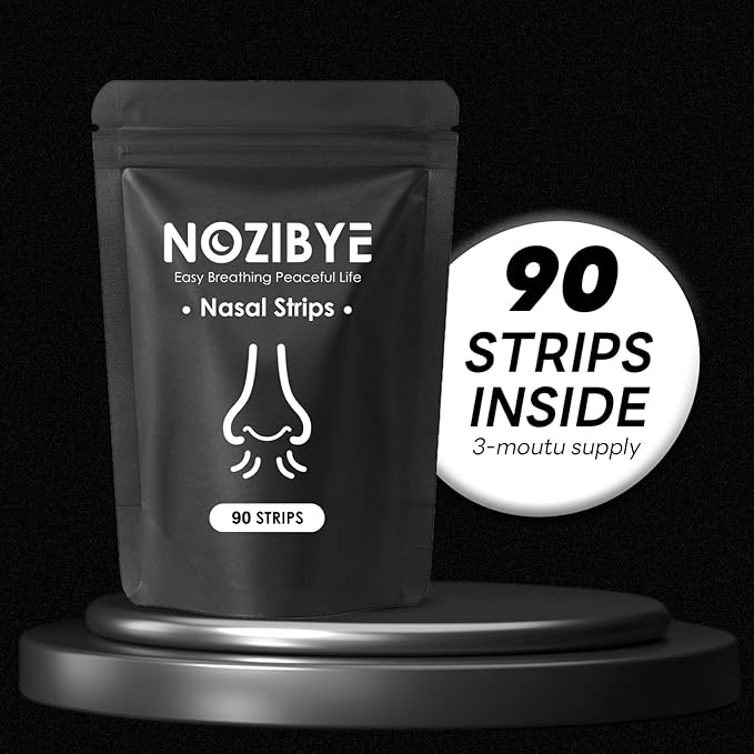 Nose Strips for Breathing | Anti Snore & Better Sleep (90 Count, Black) - Nasal Strips for Breathing, Stop Snoring, Clear Airways