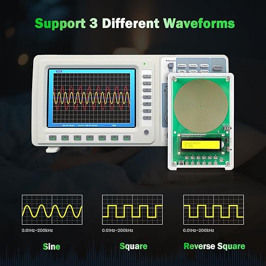 0.01Hz-200kHz Adjustable Frequency Generator for Healing Schumann Sine Waves Resonance Generator 7.83Hz Ultra Low Frequency Generator Resonator with Acrylic Case