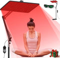 Morfone Red Light Therapy for Body Face - Tri-Wavelength (660nm, 850nm, 940nm) LED Infrared Light Therapy Lamp Panel with Adjustable Stand, Protective Glasses for Home Use, Gift for Women Girl, Large