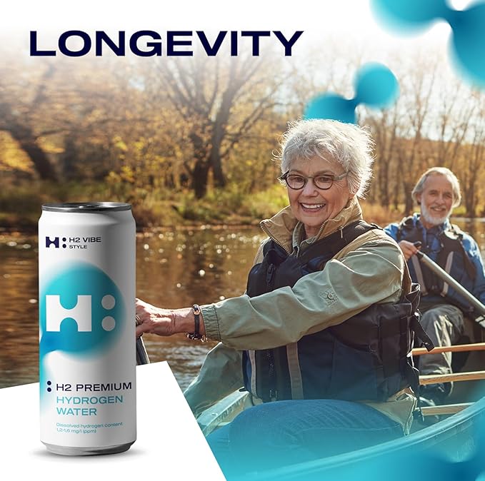 Hydrogen Water (20 Pack) H2 Vibe Style. Premium Natural Hydrogen Infused Water. Boosts Health, Longetivity, Recovery, and Performance