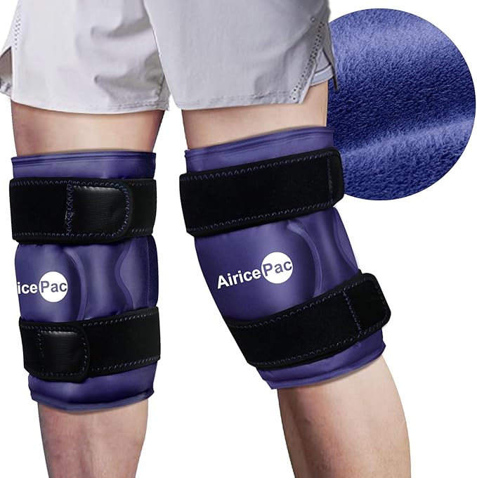 XXL Ice Pack Wrap Around Entire Knee After Surgery, Reusable Gel Large Ice Pack for Knee Injuries, Pain Relief, Swelling, Knee Surgery, Sports Injuries, 2 Pack Blue
