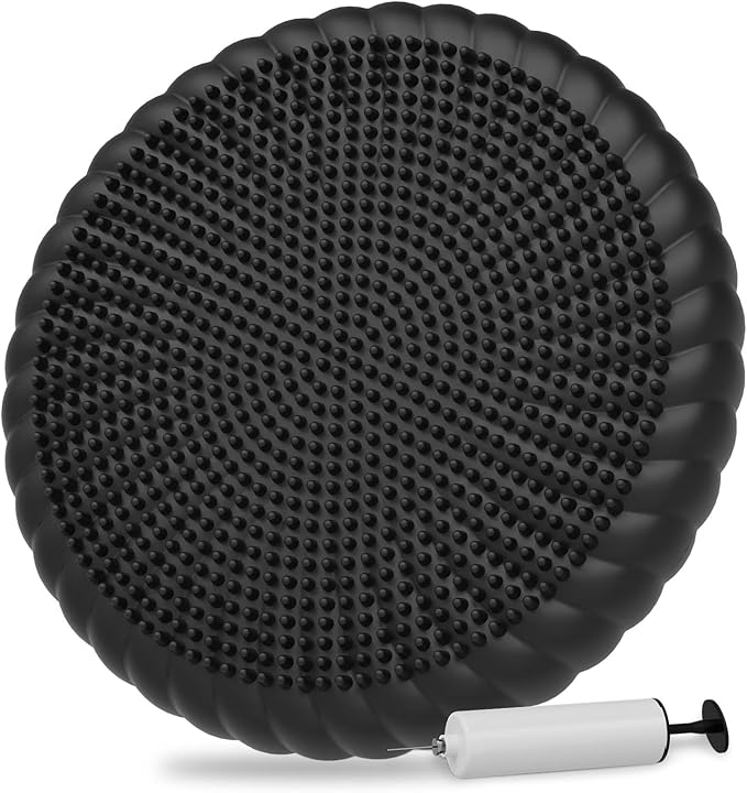 Wobble Cushion with Inflation Pump - Wobble Disk Balance Disc Wiggle Seat for Sensory Kids, Balance Pads