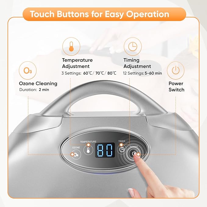20PCS Hot Stones Massage Set, Hot Stones Massage Warmer Kit, Portable Massage Stones Basalt Hot Rocks Massage Stone for Professional or Home SPA, Therapy Relaxing, Healing, Pain Relief(Silver)