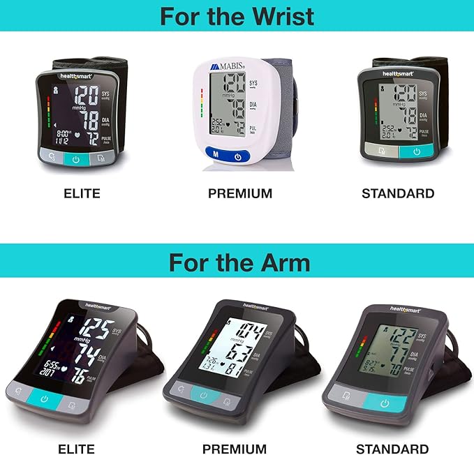 Mabis Digital Premium Wrist Blood Pressure Monitor with Automatic Wrist Cuff that Displays Blood Pressure, Pulse Rate and Irregular Heartbeat, Stores up to 120 Readings