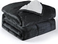 Alomidds Sherpa Fleece Weighted Blanket, Twin 15lbs Adult Weighted Blankets, Fuzzy Throw Blanket with Soft Plush Flannel, Heavy Blanket Microfiber for Bed Sofa, 48 x 72 inches Dark Grey