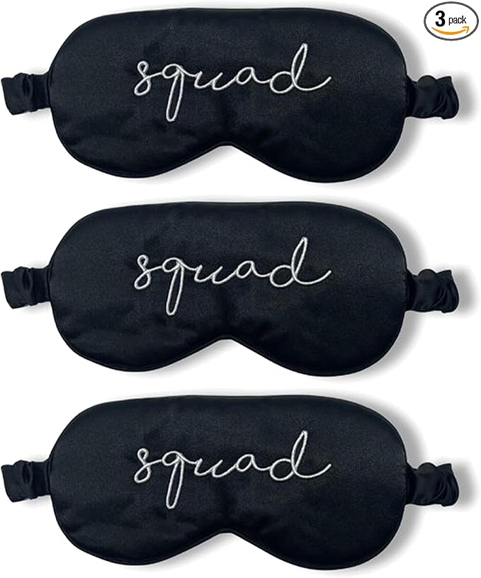 3 Pack: Satin Sleep Mask - 3 Squad (Black)