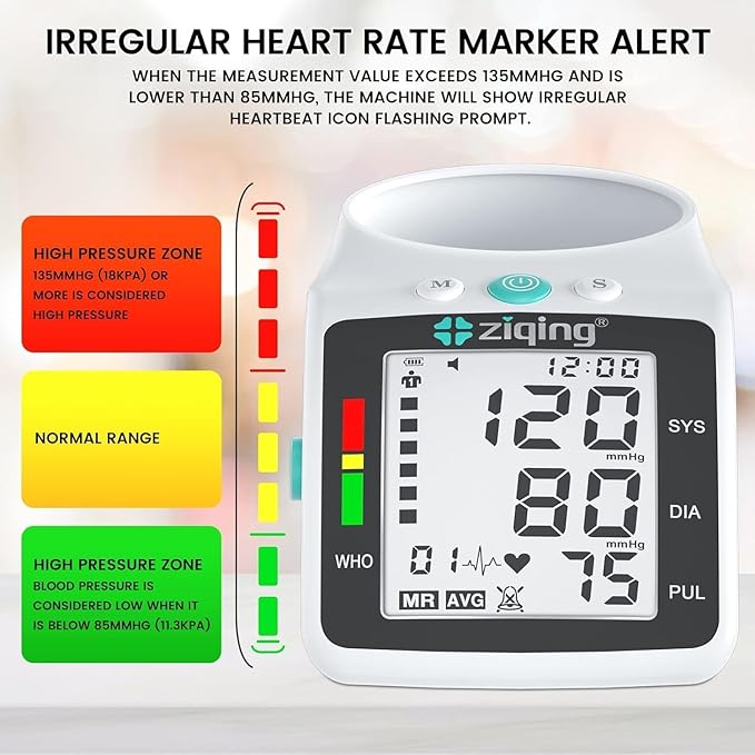 Blood Pressure Monitors, Double love Blood Pressure Machine Bp Cuff Automatic Upper Arm with 9”-17.3 inches Adjustable Automatic High Blood Pressure Cuff for Home Use 2 x 99 Sets Memory