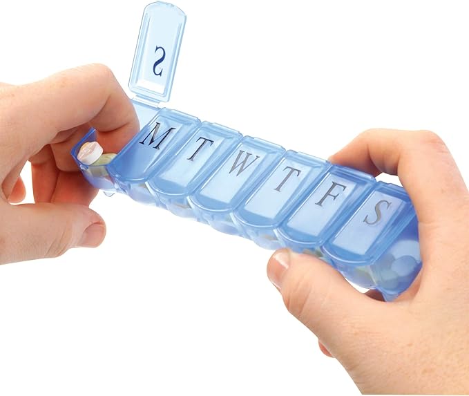 Ultra Bubble lok 7-day Pill Organizer By Apex Healthcare (Colors May Vary)