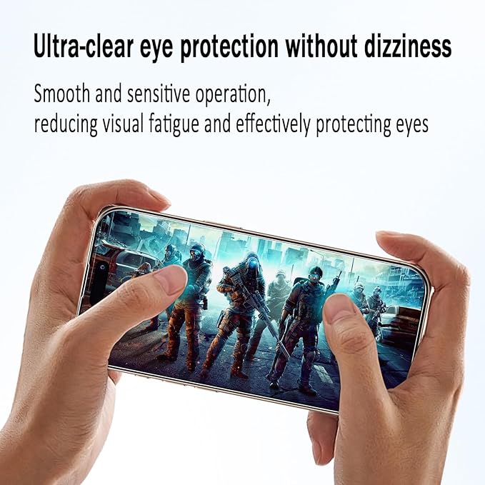 HPTech 2 Pack Anti Blue Light Screen Protector for iPhone 16 Pro/iPhone 17 Eye Protection Tempered Glass Film, Easy to Install, Bubble Free