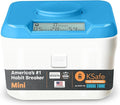 KSafe Timer Lock Box for Phones, Snacks & Medications - Cell Phone Jail & Food Safe with Timer - Time Locking Container for Better Habits & Addiction Management (Mini, Blue Lid + 3.0” White Base)