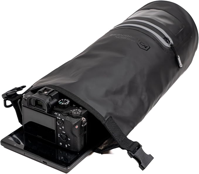 Mission Darkness Dry Shield Faraday Tote 7L Capacity // Waterproof Dry Bag for Electronic Device Security & Transport Signal Blocking Anti-Tracking EMP Shield Data Privacy Fits Phones Tablets Radios