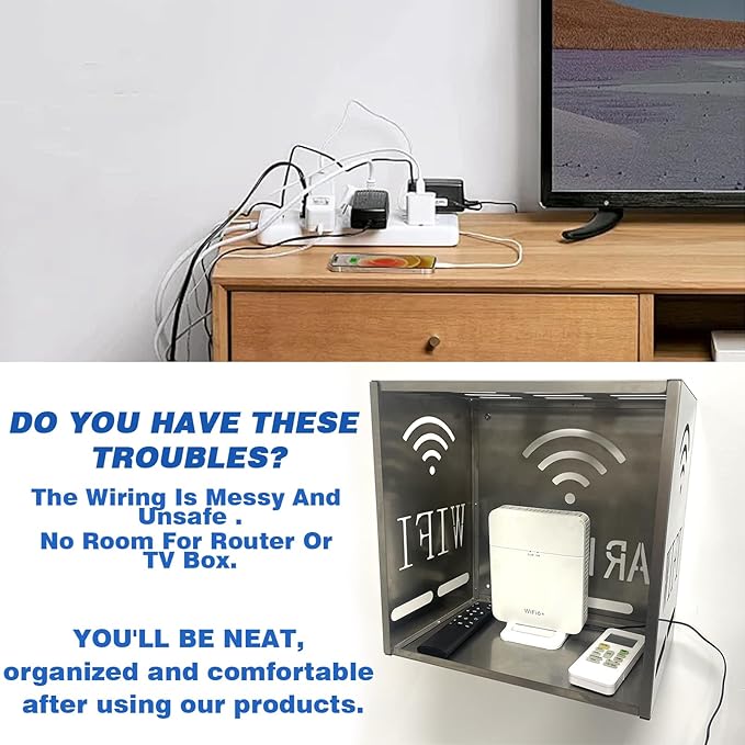 Large WiFi Router Cover Shielding Modem Shelf WiFi Router Box Hider E mf Faraday Cage E Mf Blocker for Home W iFi R outer Storage Cabinet