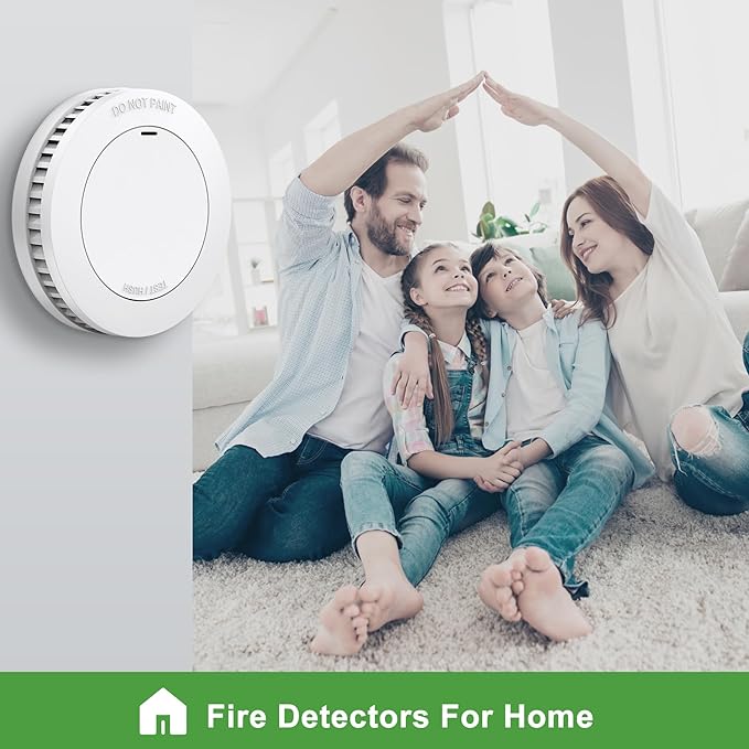 Smoke Detector10-Year Battery Powered Photoelectric with Test/Silence Button for Home Use (2 Pack)