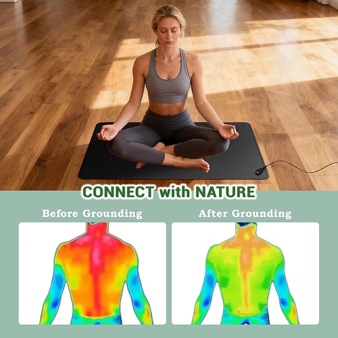 Grounding Mat for Sleeping, Earth Mat Grounding Pad for Energy, Pain Relief, Inflammation, Feet and Back Pain(23.6" x 11.8")