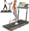 Walking Pad Treadmill with Desk Workstation & Incline & Handle Bar, Portable Under Desk Treadmill for Home Small Spaces Office, 300 lb Capacity, 2.5HP