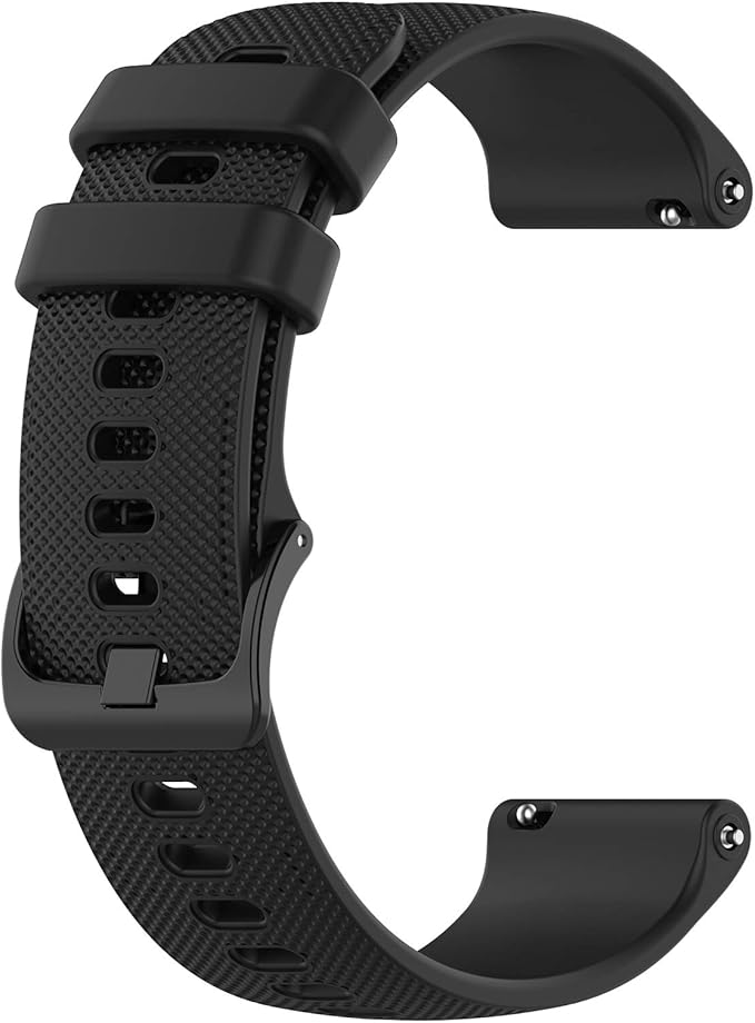 Compatible with Garmin Venu Sq Bands for Women Men, 20mm Quick Release Silicone Replacement Band Wristbands Straps Bracelet Fit for Garmin Vivoactive 3 Music, Forerunner 245 645 (Black)